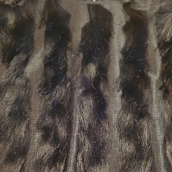 Ann Taylor Black Faux Fur Blouse - Picture 3 of 8